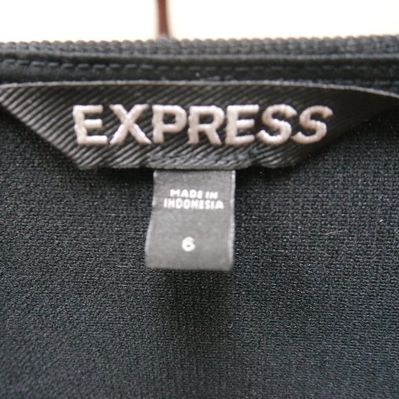 Express Body Con Black Dress with Mesh Detailing - Picture 8 of 8